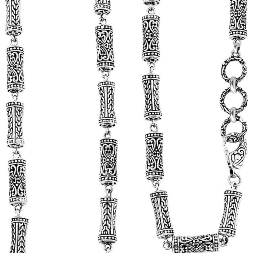Tulang Naga Sterling Silver patterned necklace.